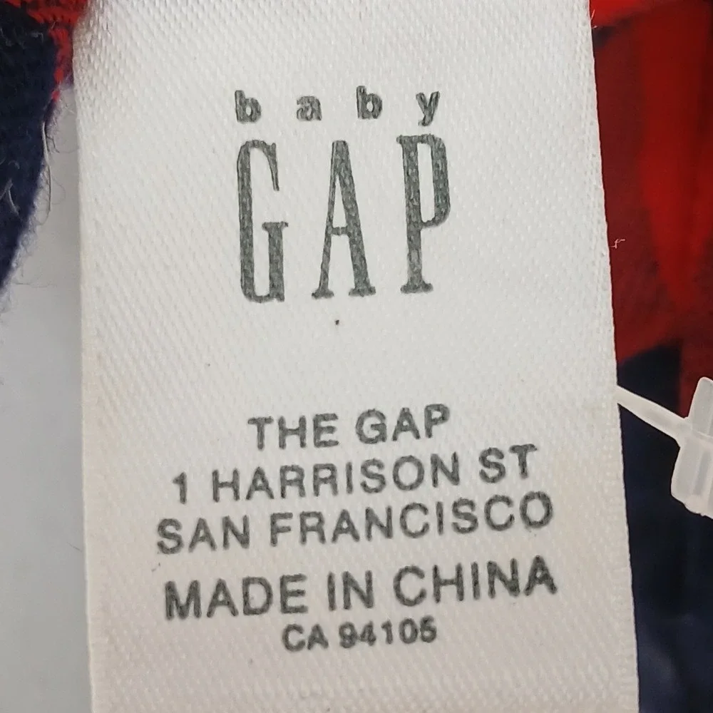 Baby GAP Teddy Bear Plush Unisex OS Red Navy Buffalo Plaid Soft Toy